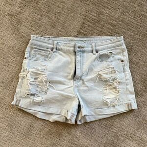 American Eagle Outfitters Light Wash Ripped Jean Shorts